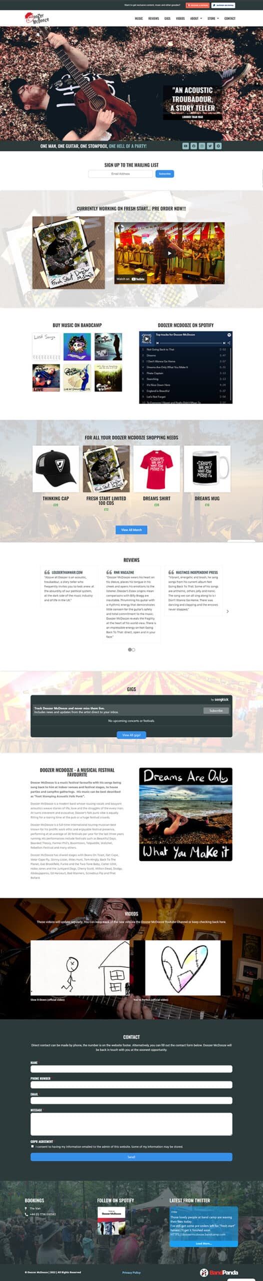 Band Websites Doozer McDooze