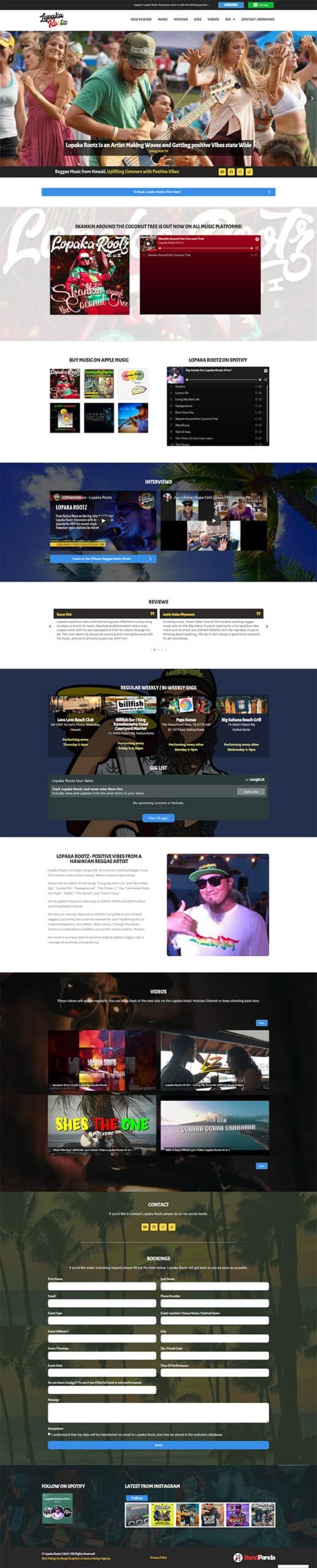 Band Websites Lopaka Rootz